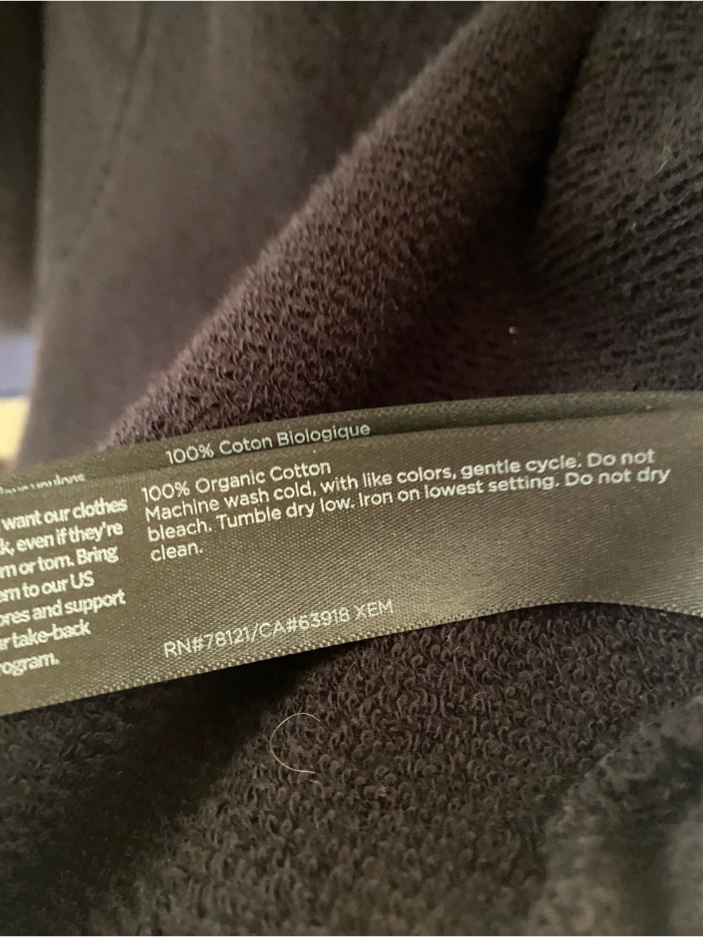 Eileen Fisher French Terry Organic Cotton Black Jacket - Picture 8 of 8